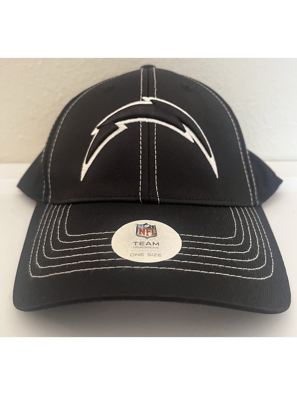 Los Angeles Chargers Hat NFL Team Apparel  black With White Logo One Size